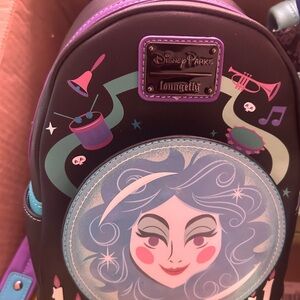 Extra label for MK Disney Parks Loungefly Backpack with Purple and Blue Design